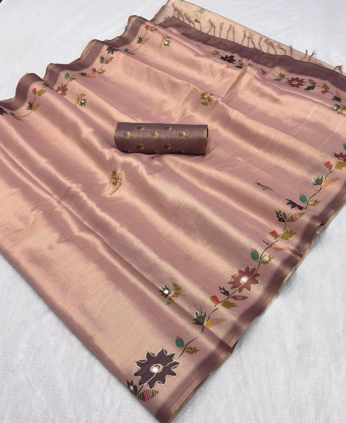 Royal Erode Silk Digital Print Aari Mirror Work Saree