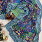 Designer Printed Chinnon Saree with Handcrafted Mirror & Zari Detailing