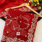 Exclusive C by C Bandhej Print Saree with Zari Embroidery & Cutwork Border