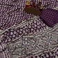 Trendy Soft Crepe Silk Ajrakh Saree with Real Mirror Work