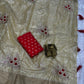 Golden Glow Tissue Silk Saree with Blade Cut Work & Jacquard Blouse