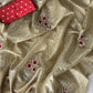 Golden Glow Tissue Silk Saree with Blade Cut Work & Jacquard Blouse