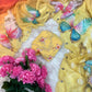 Premium Georgette Silk Saree with Butterfly Print Khatli Moti Handwork Blouse