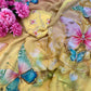 Premium Georgette Silk Saree with Butterfly Print Khatli Moti Handwork Blouse