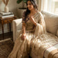 Designer Fendy Satin Saree with Rich Zari & Sequins Work Stitched Blouse