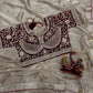 Designer Fendy Satin Saree with Rich Zari & Sequins Work Stitched Blouse