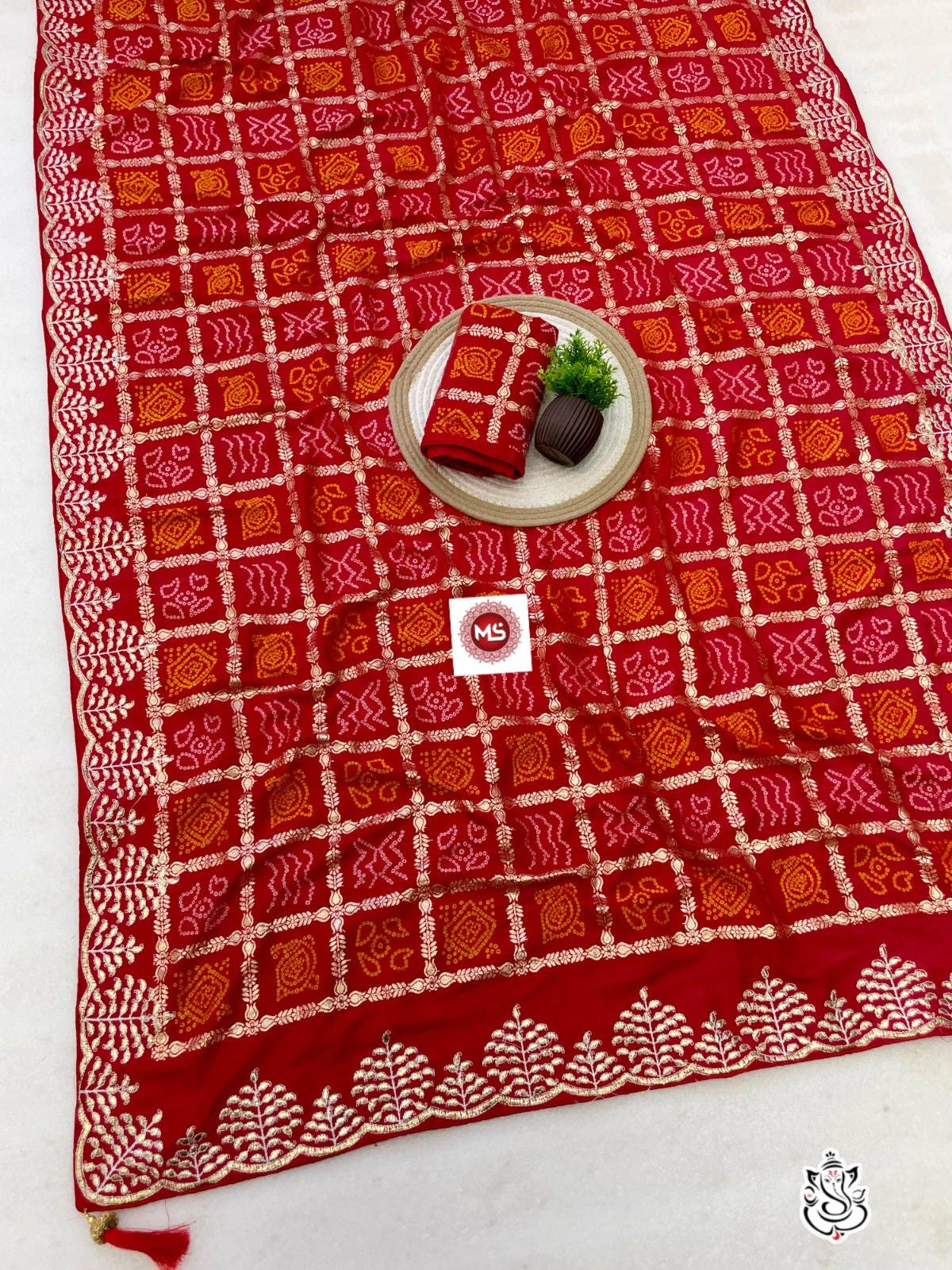 Rich Look Designer Viscose Saree with Bandhej Weaving