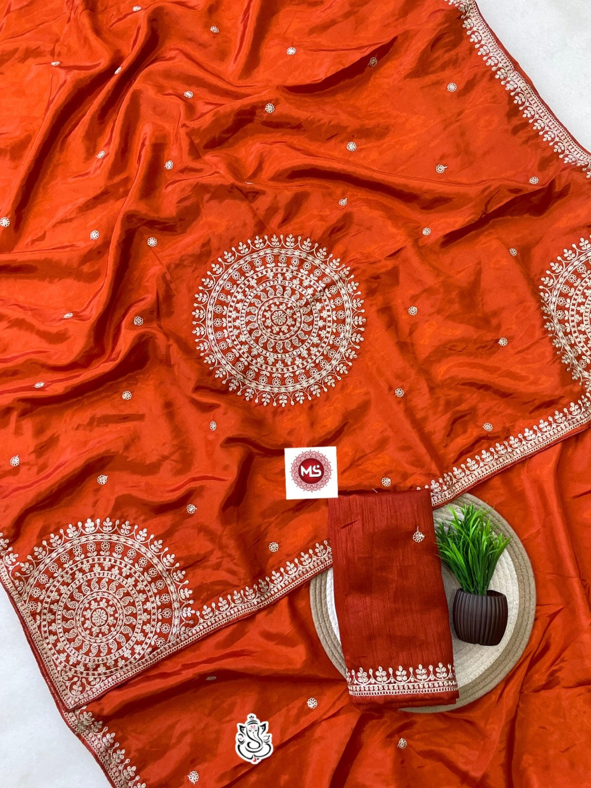 Party Wear Soft H.O. Silk Saree with Heavy Border Work