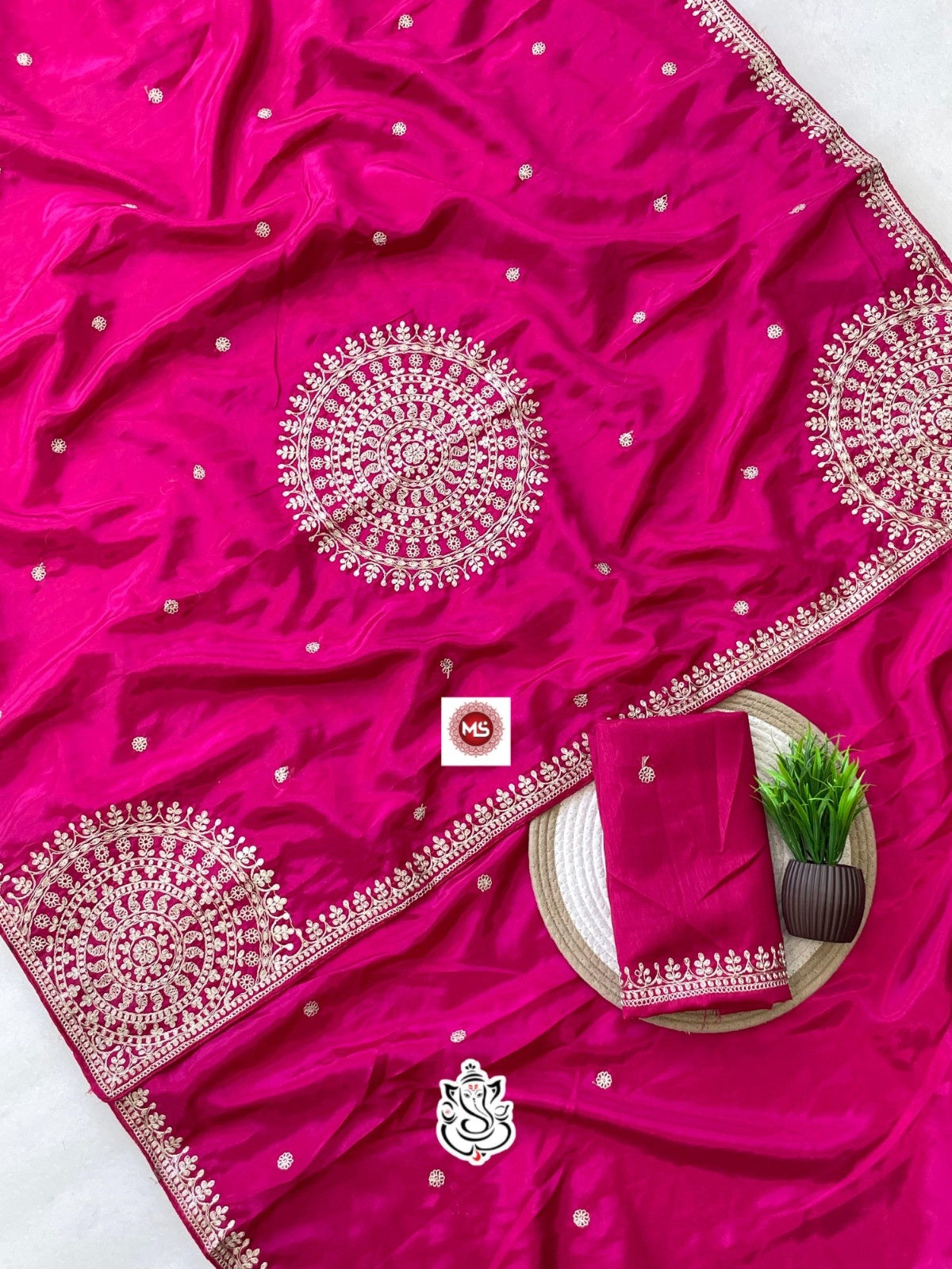 Party Wear Soft H.O. Silk Saree with Heavy Border Work
