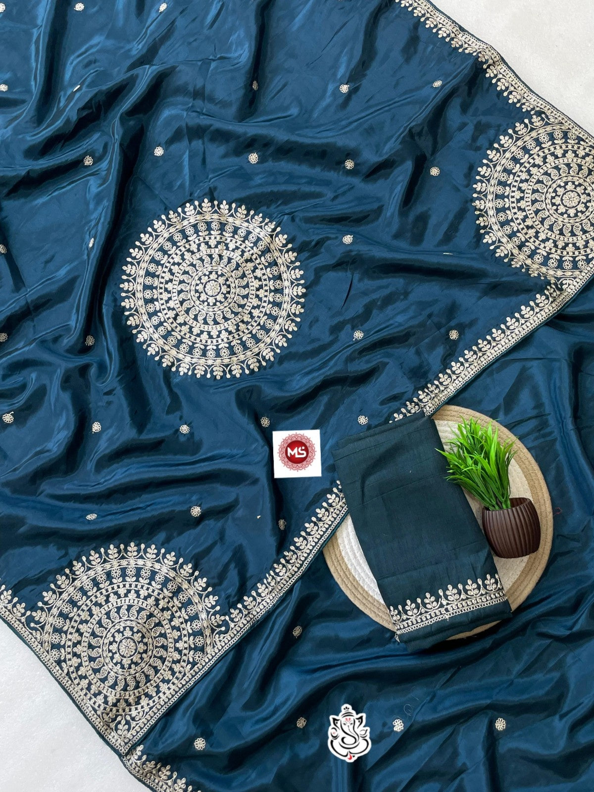 Party Wear Soft H.O. Silk Saree with Heavy Border Work