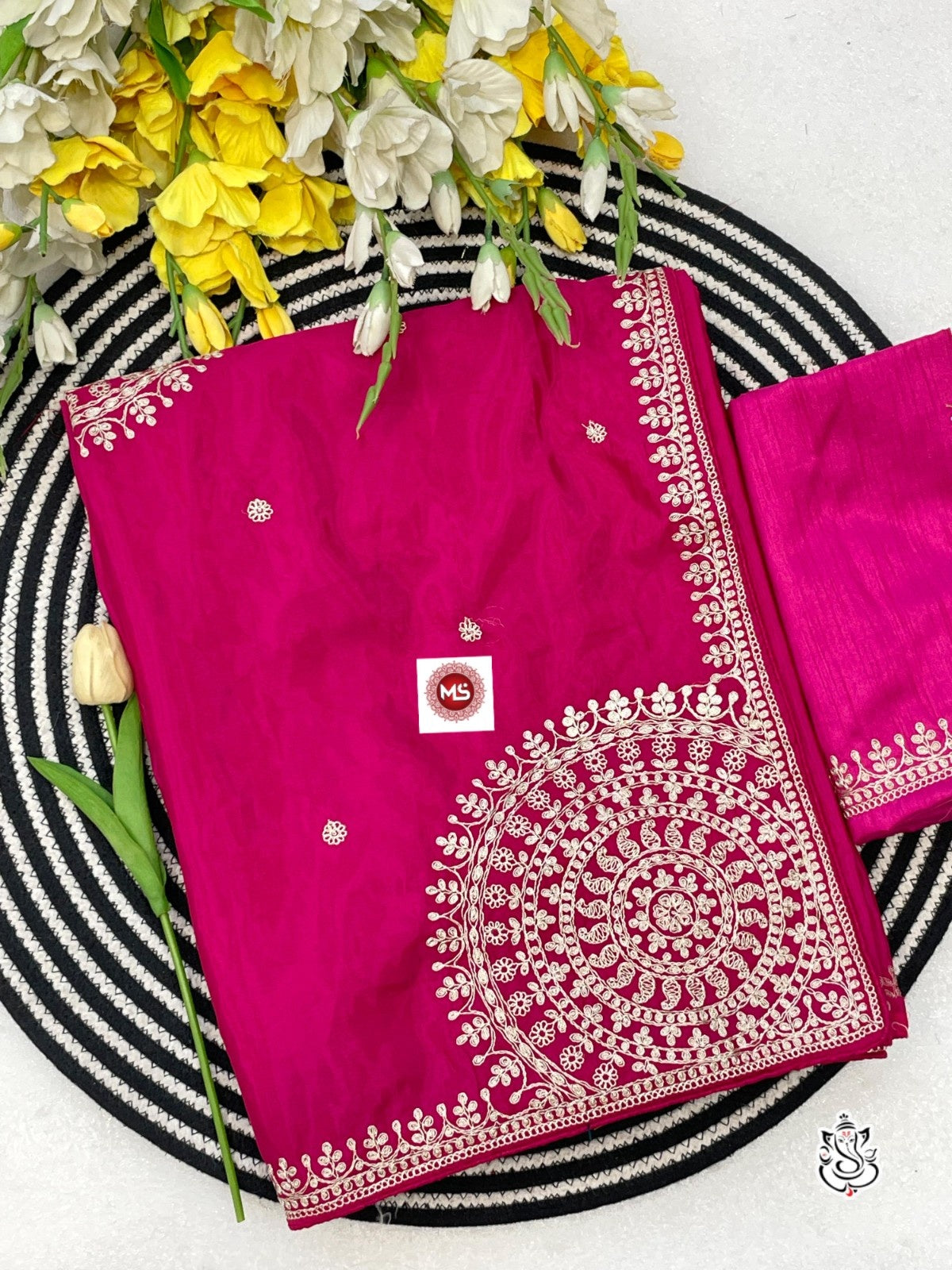 Party Wear Soft H.O. Silk Saree with Heavy Border Work