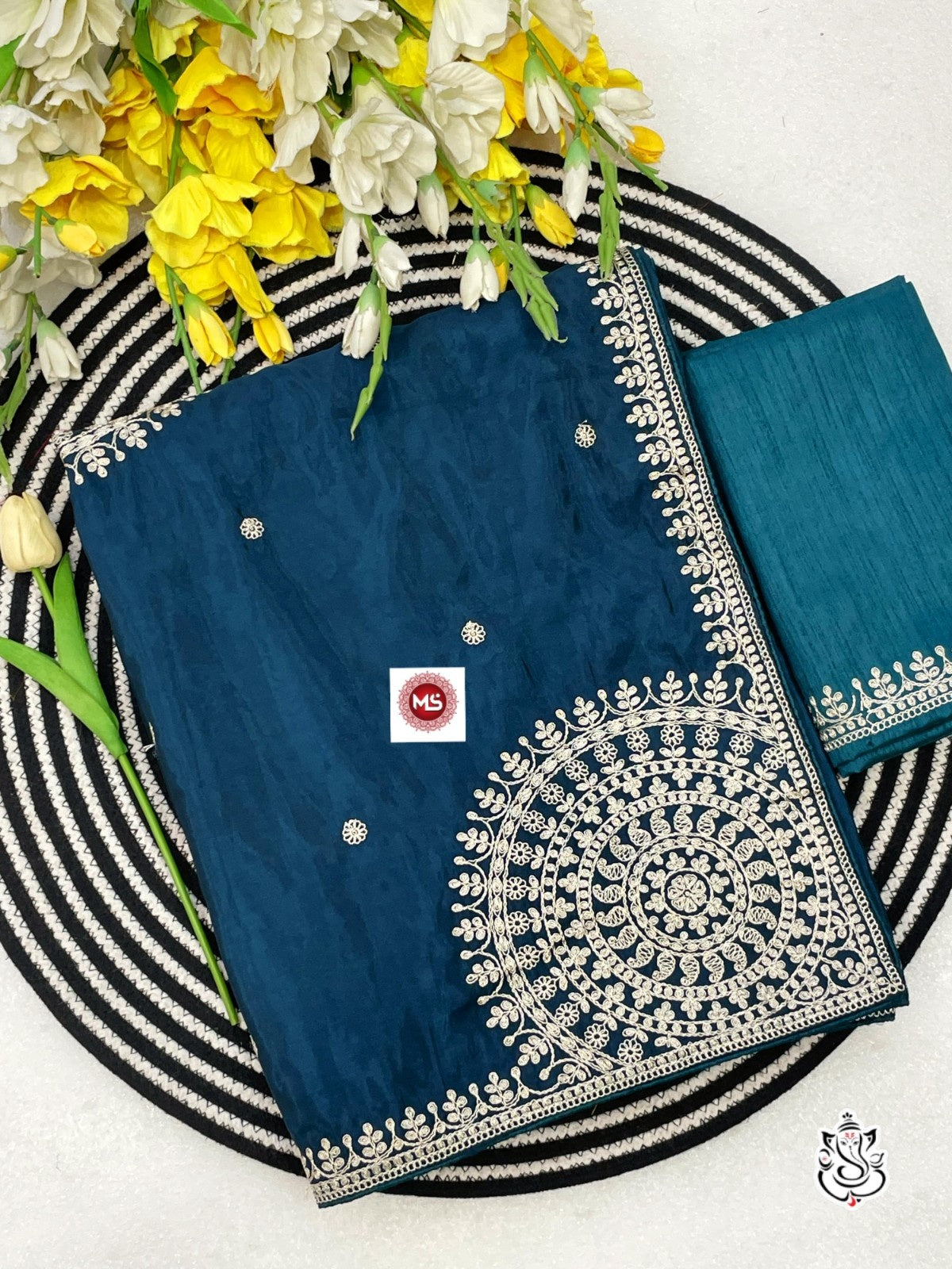 Party Wear Soft H.O. Silk Saree with Heavy Border Work