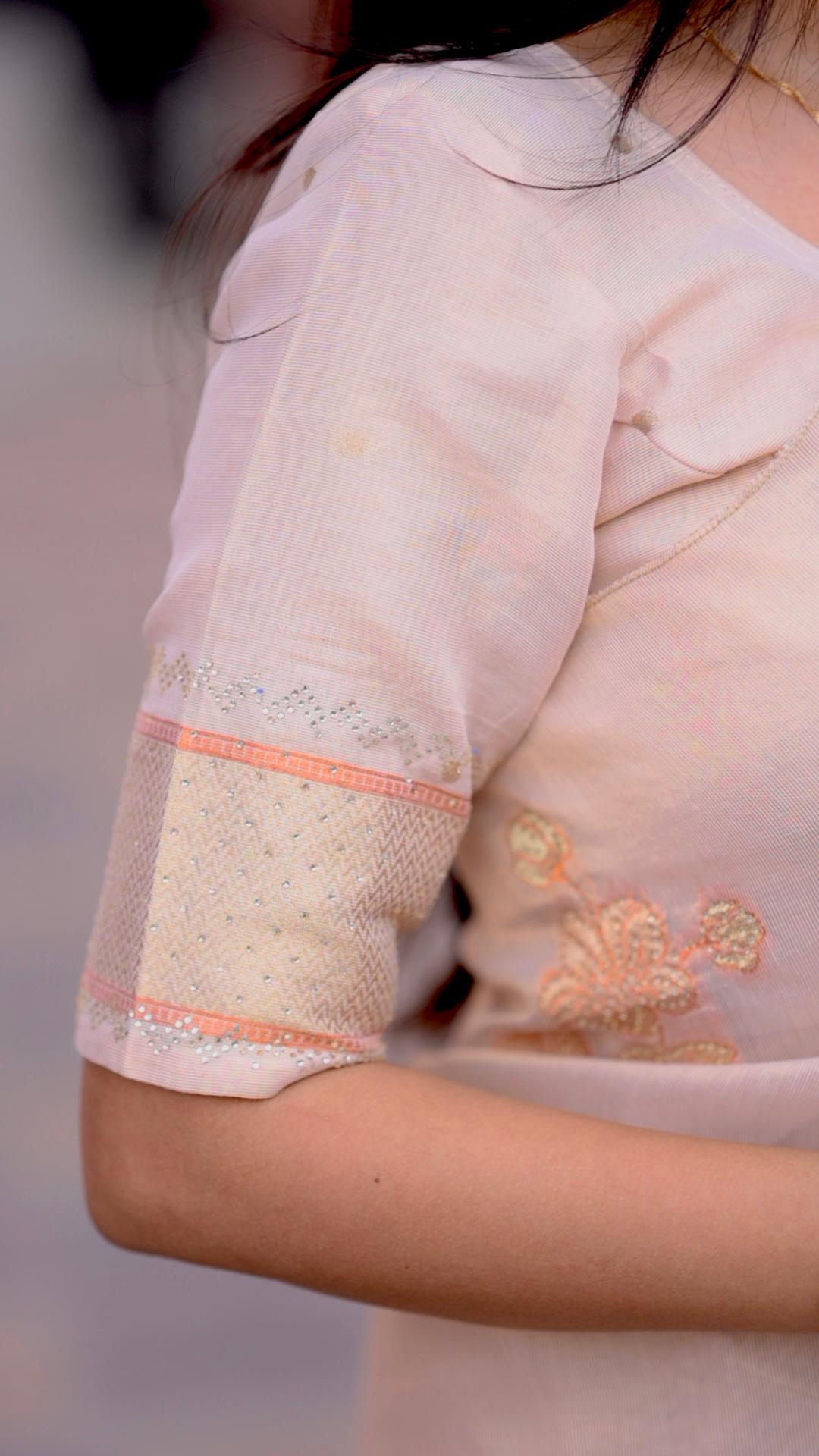 Taspa Organza Silk Saree with Swarovski Work & Jacquard Design