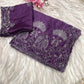 Elegant Party Wear Chinnon Saree With Embroidery