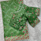 Elegant Cotton Satin Saree with Thread Embroidery & Bandhej Print