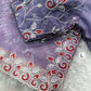 Elegant Cotton Satin Saree with Thread Embroidery & Bandhej Print
