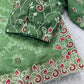 Elegant Cotton Satin Saree with Thread Embroidery & Bandhej Print