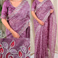 Elegant Cotton Satin Saree with Thread Embroidery & Bandhej Print