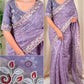 Elegant Cotton Satin Saree with Thread Embroidery & Bandhej Print
