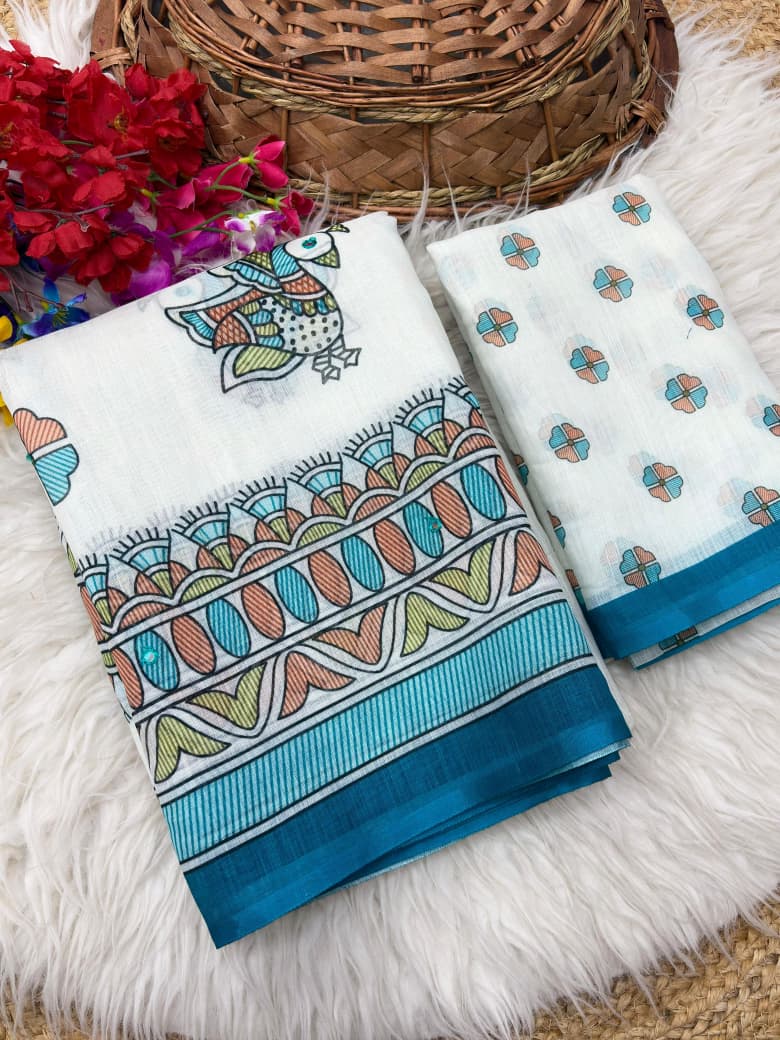 Designer Chanderi Cotton Saree With Beautiful
