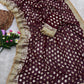 Premium Soft Viscose Georgette Saree With Elegant Lace Border