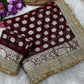 Premium Soft Viscose Georgette Saree With Elegant Lace Border