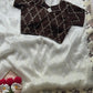 Premium Paper Crush Organza Saree with Contrast Embroidered Blouse