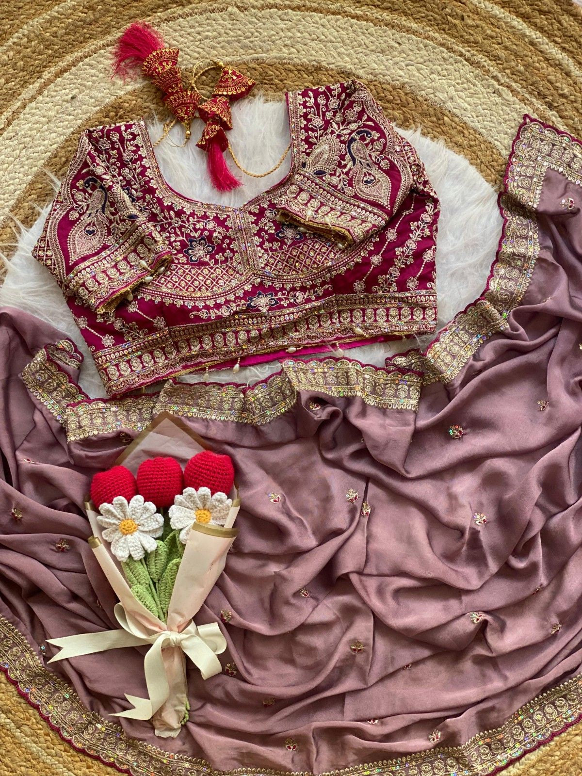 Wedding Special Rangoli Silk Saree With Designer Stichtched Embroidered Blouse