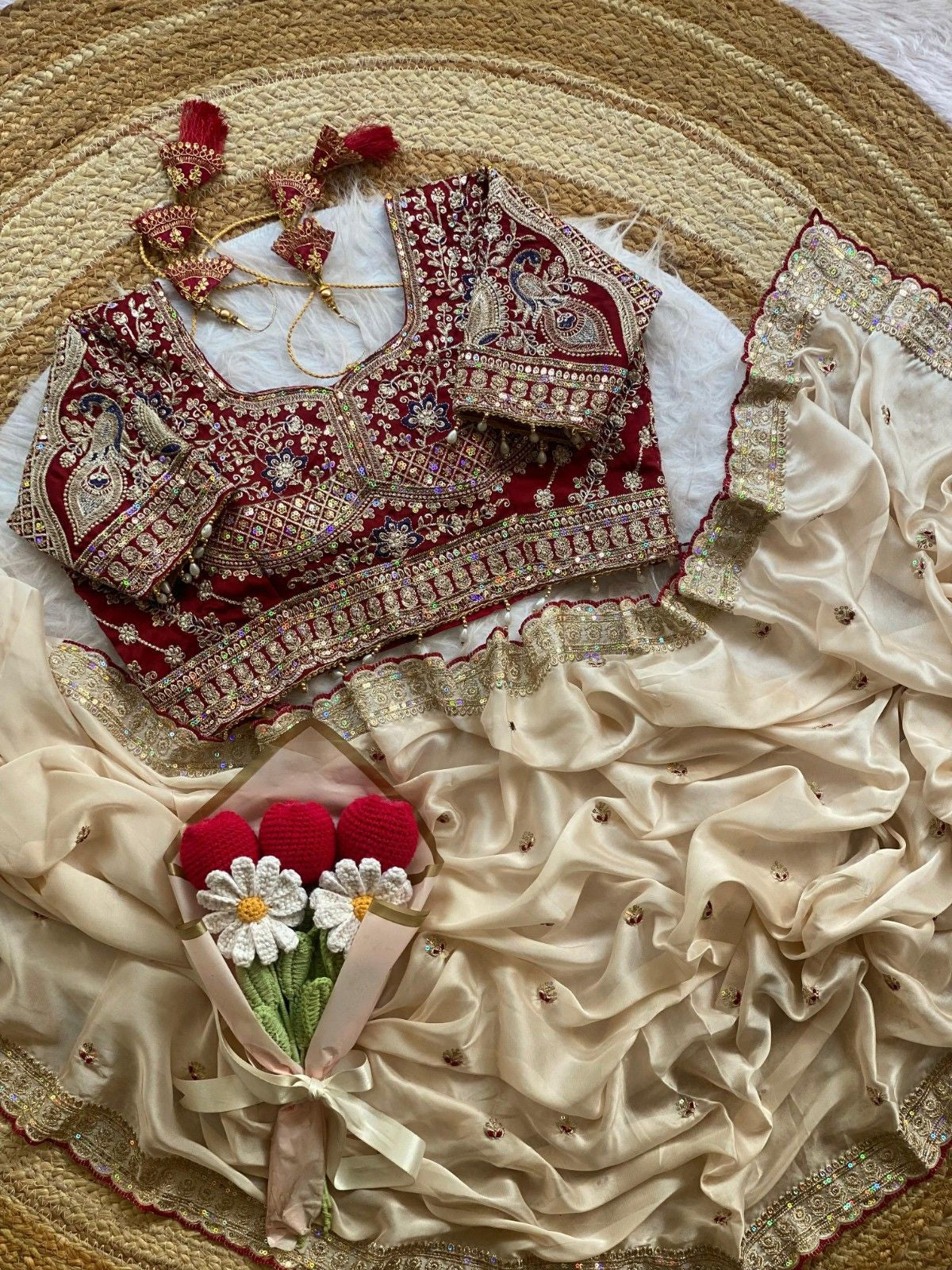 Wedding Special Rangoli Silk Saree With Designer Stichtched Embroidered Blouse