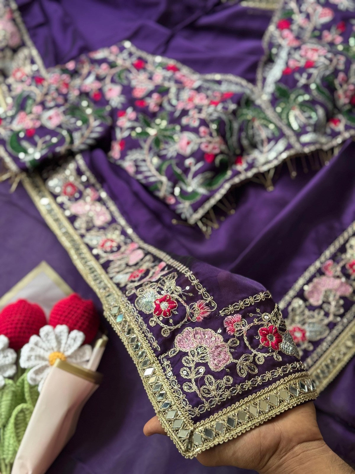 Luxury Rangoli Silk Saree With Coding & Thread Embroidery