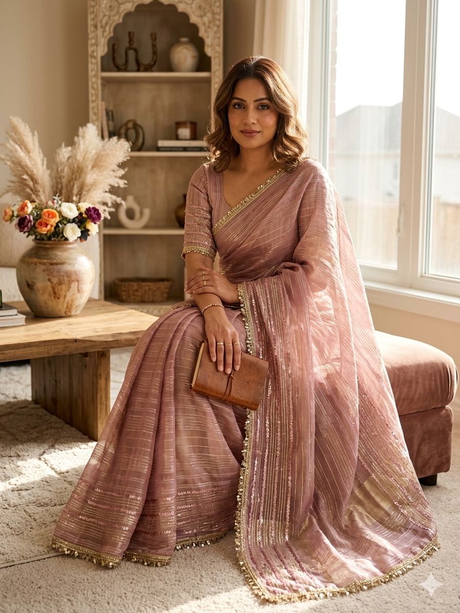 Imperial Glow Tissue Silk Couture Saree