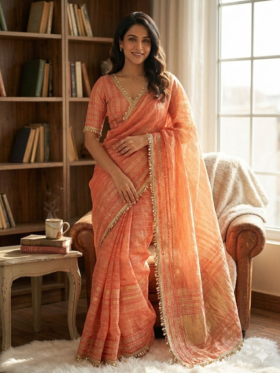 Imperial Glow Tissue Silk Couture Saree