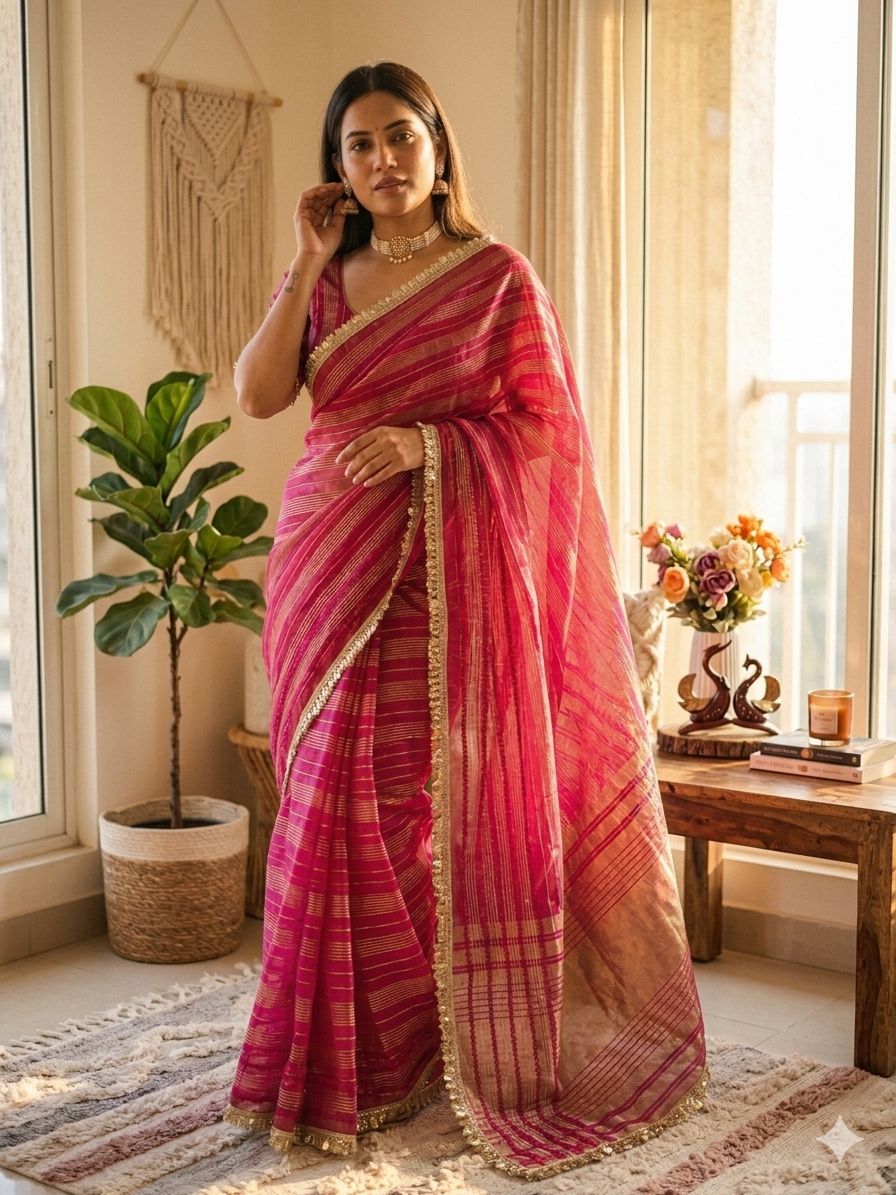 Imperial Glow Tissue Silk Couture Saree