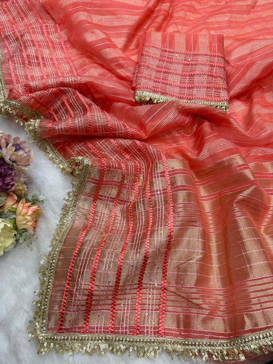 Imperial Glow Tissue Silk Couture Saree