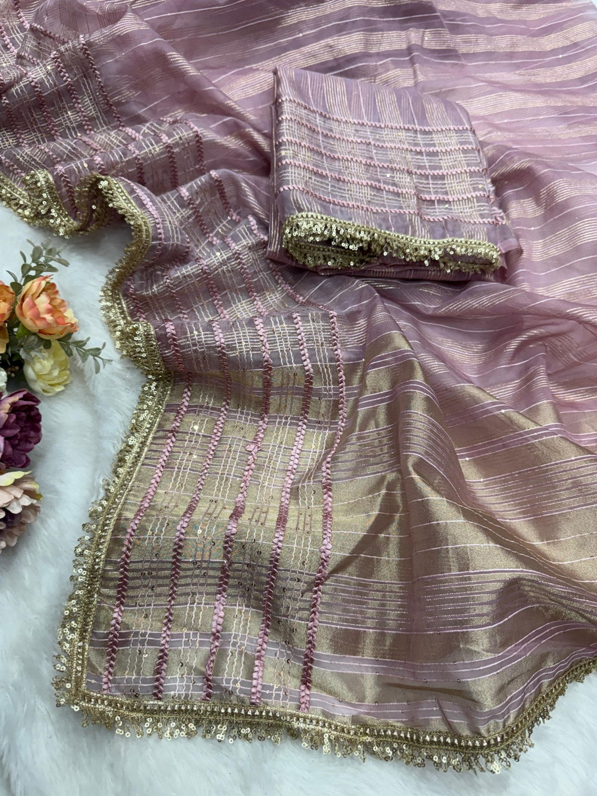 Imperial Glow Tissue Silk Couture Saree