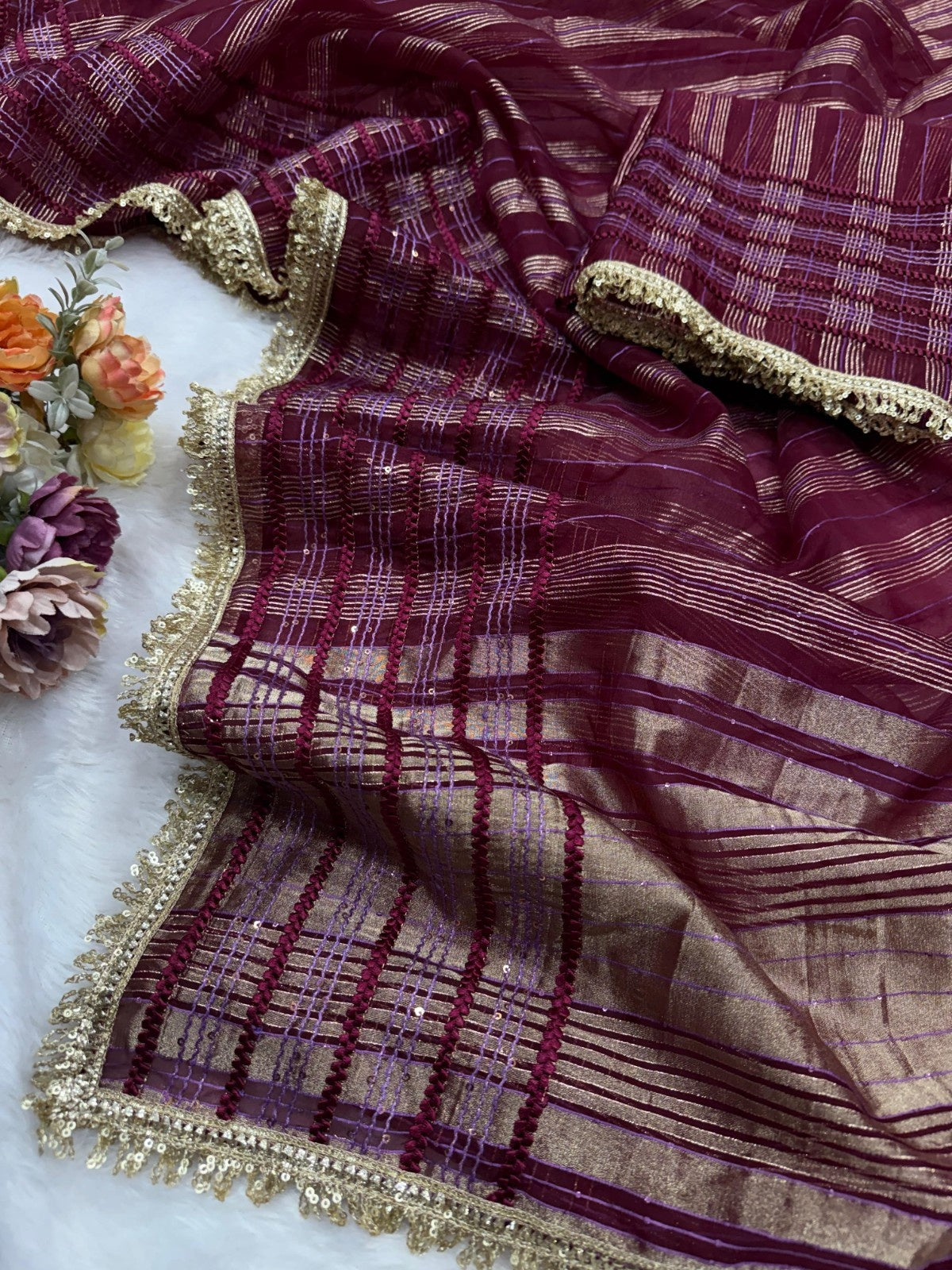 Imperial Glow Tissue Silk Couture Saree