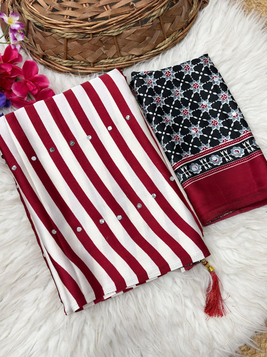 Designer Japan Satin Saree With Elegant Design