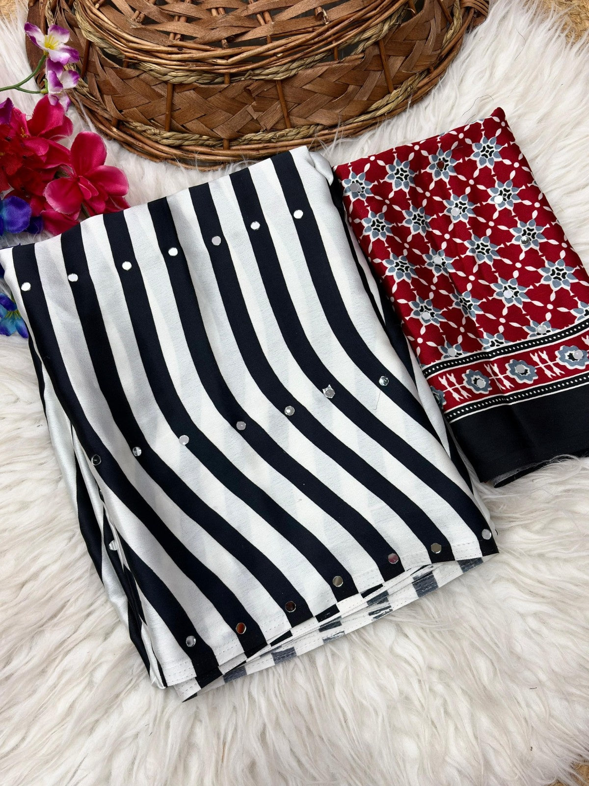 Designer Japan Satin Saree With Elegant Design