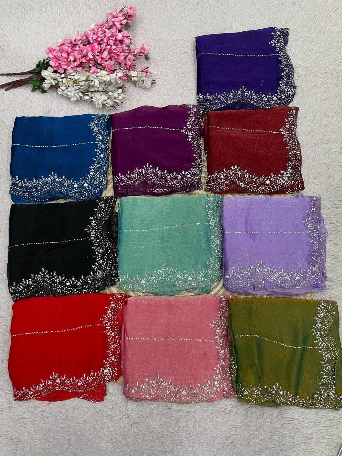 Premium Blooming Saree with Swarovski & Jarkhan Work