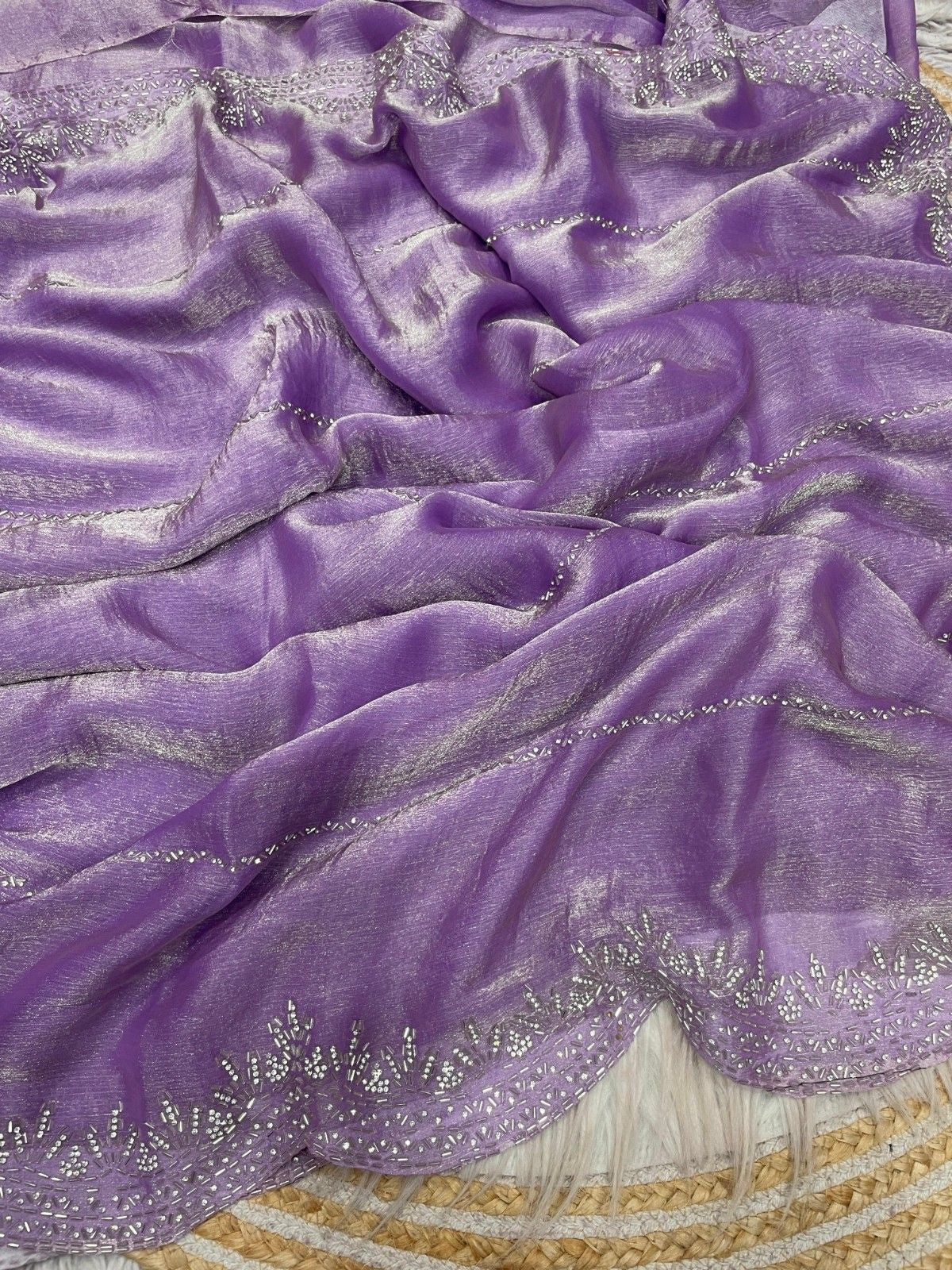 Premium Blooming Saree with Swarovski & Jarkhan Work
