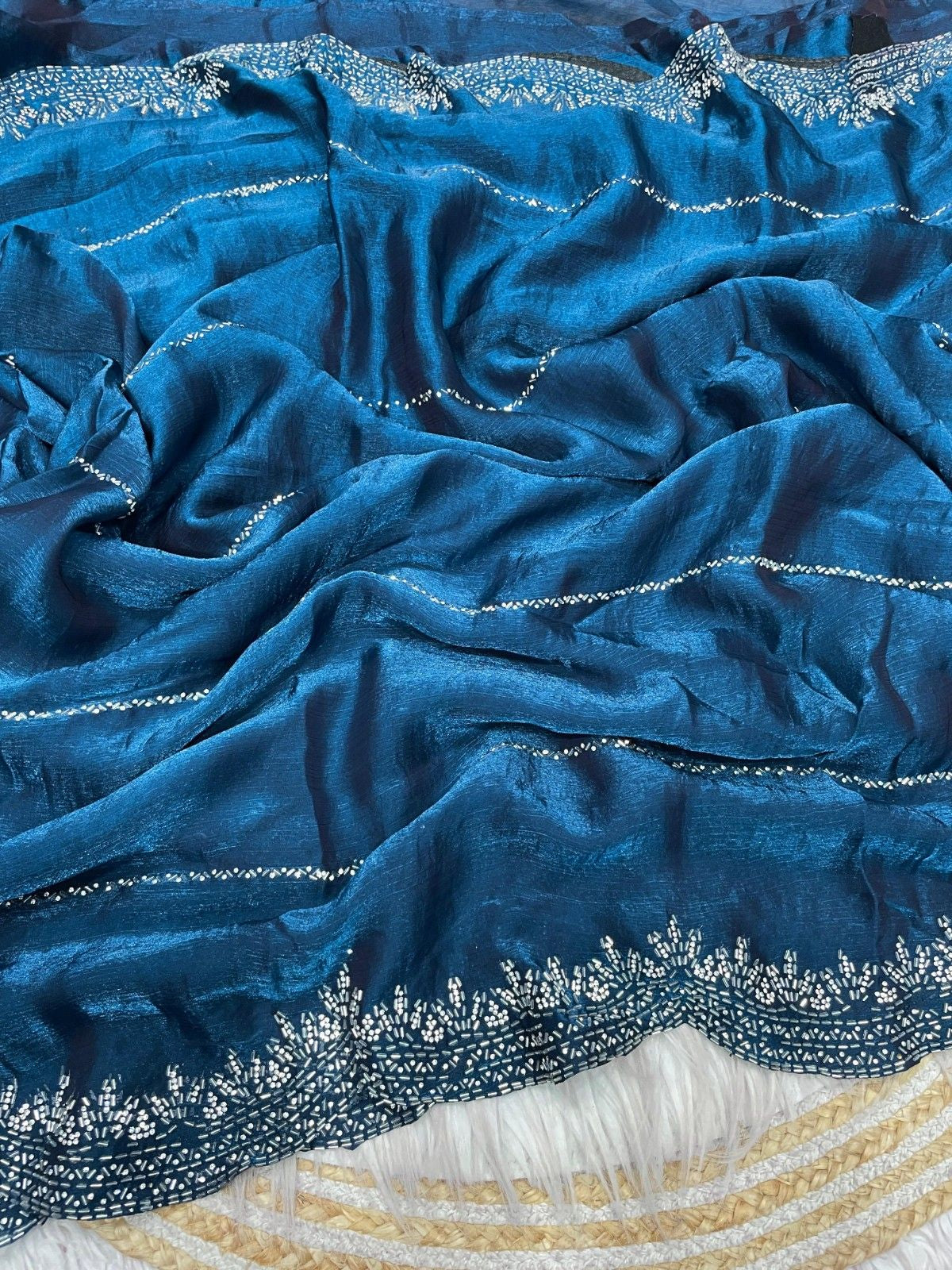 Premium Blooming Saree with Swarovski & Jarkhan Work