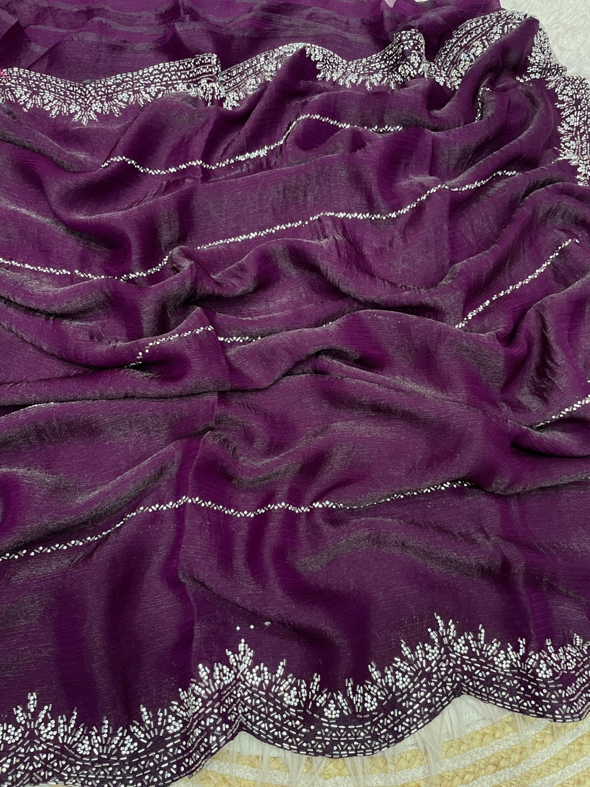 Premium Blooming Saree with Swarovski & Jarkhan Work