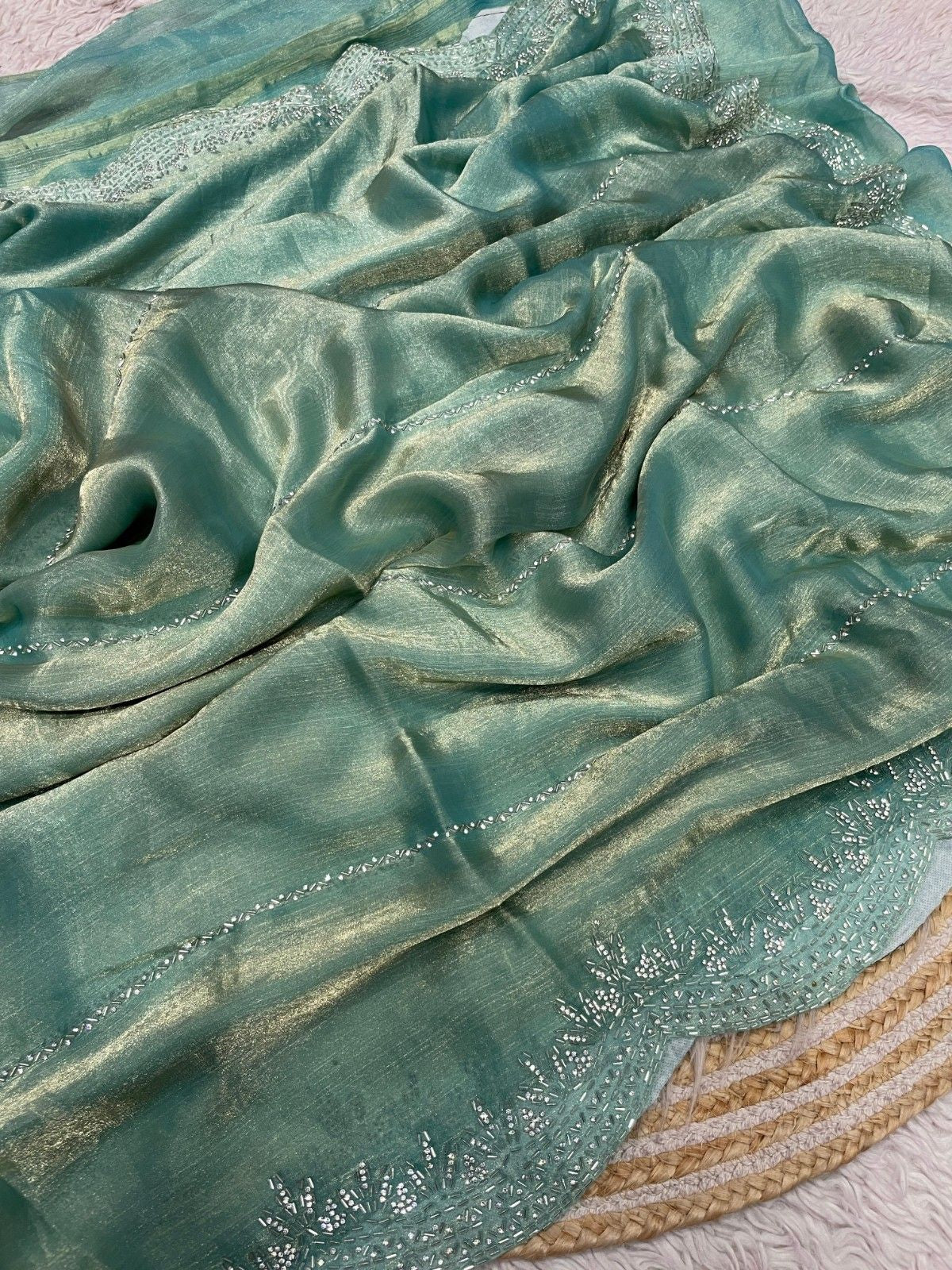 Premium Blooming Saree with Swarovski & Jarkhan Work