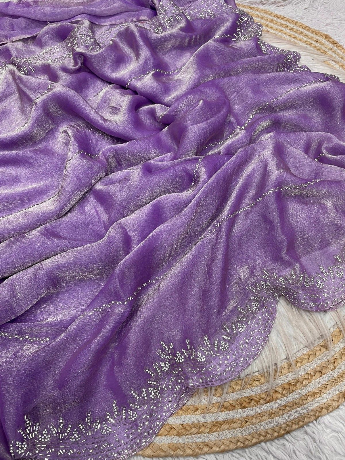 Premium Blooming Saree with Swarovski & Jarkhan Work