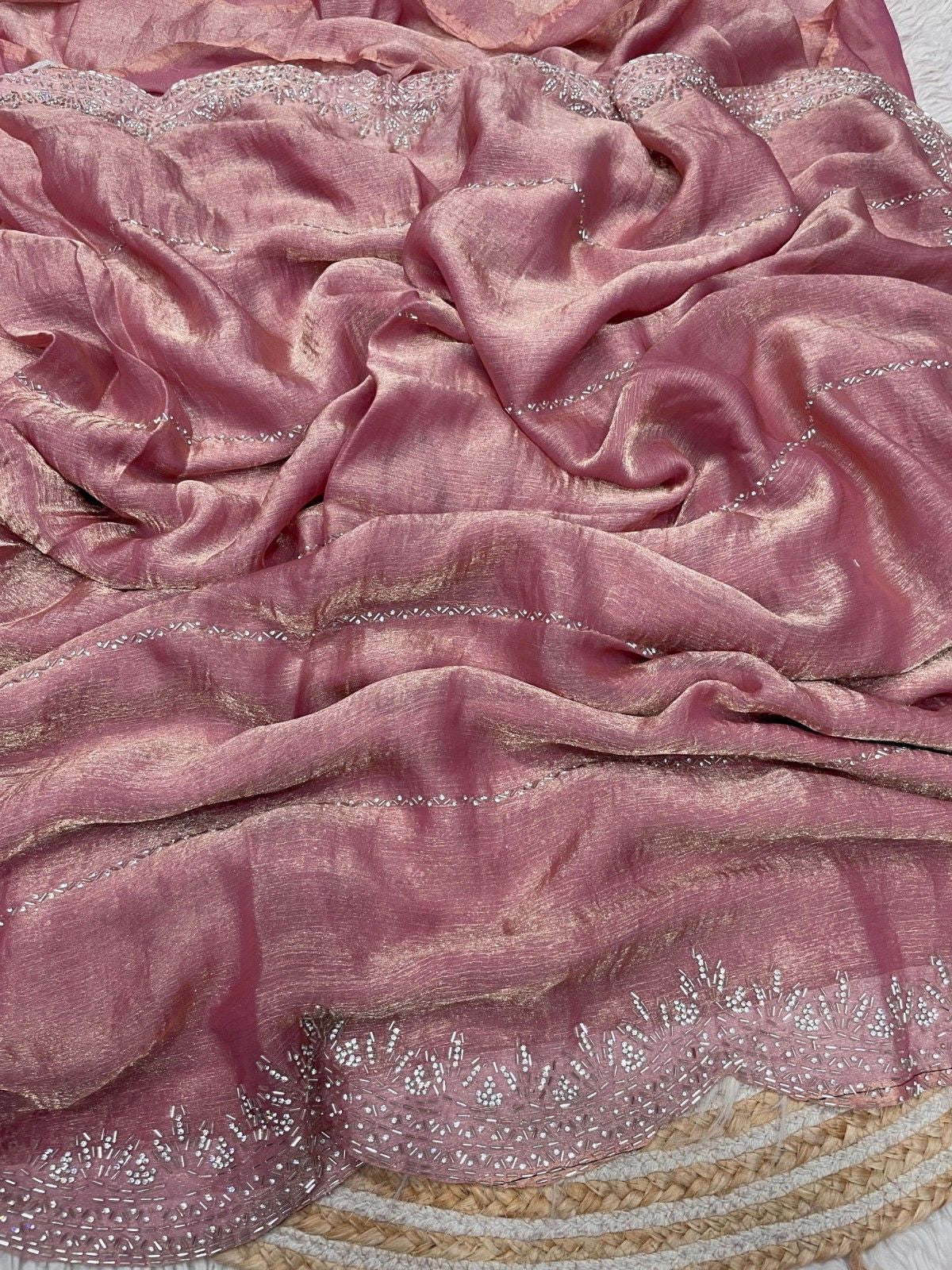 Premium Blooming Saree with Swarovski & Jarkhan Work
