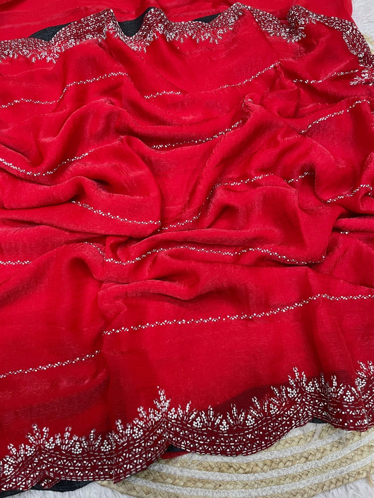 Premium Blooming Saree with Swarovski & Jarkhan Work