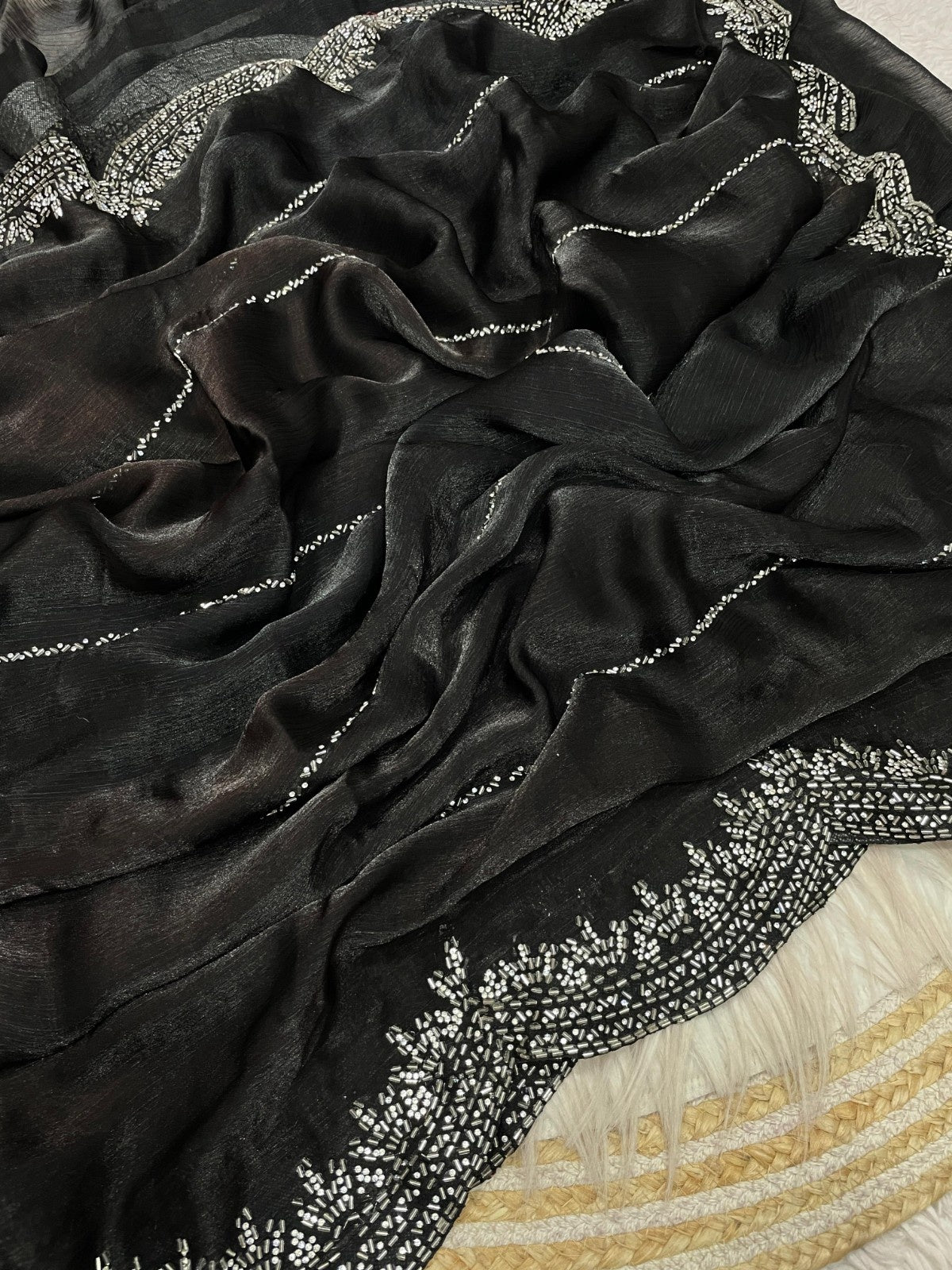 Premium Blooming Saree with Swarovski & Jarkhan Work
