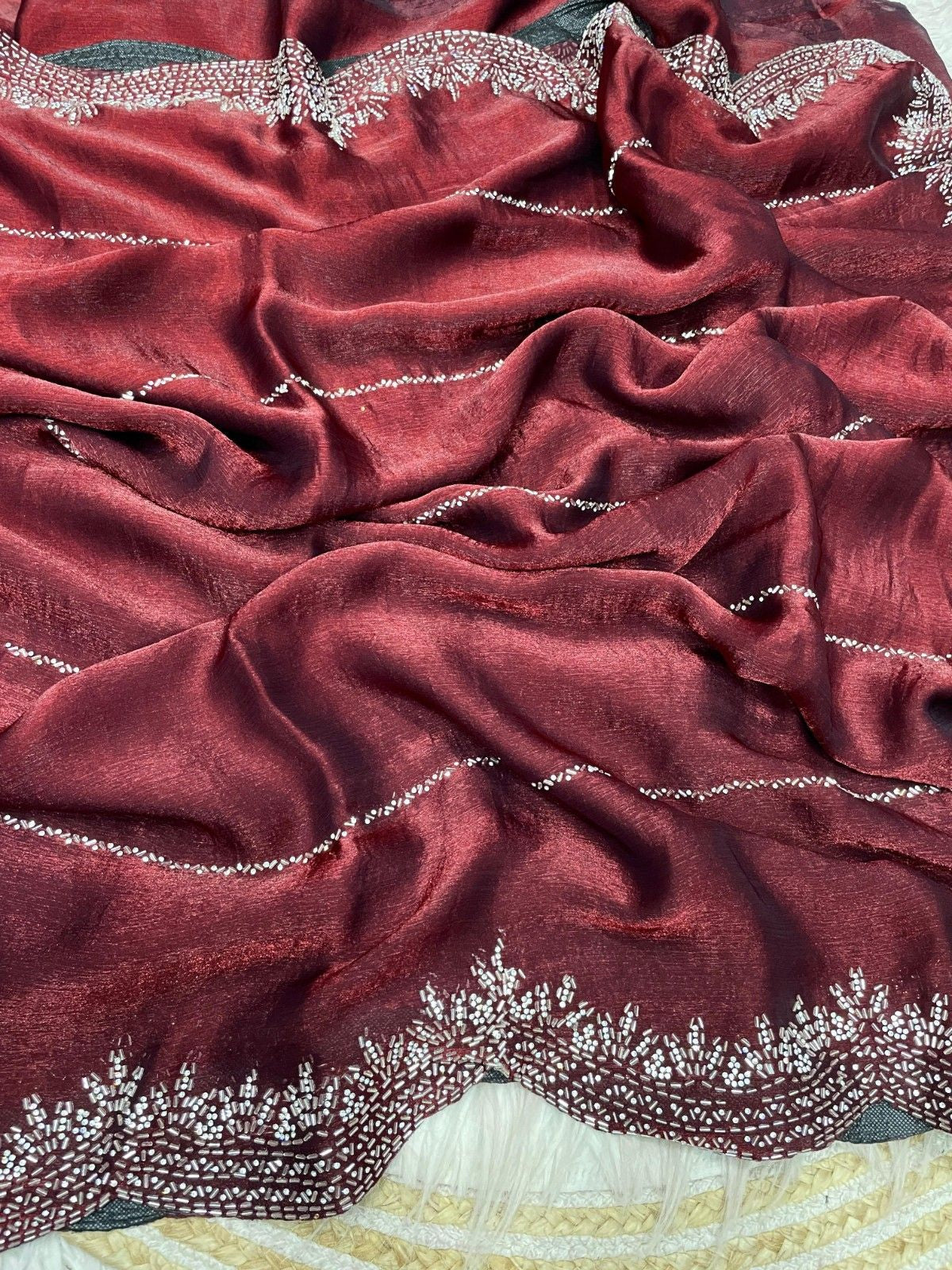 Premium Blooming Saree with Swarovski & Jarkhan Work