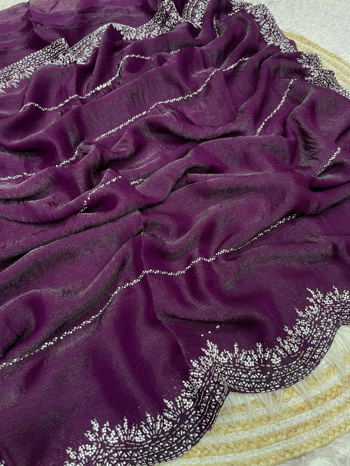 Premium Blooming Saree with Swarovski & Jarkhan Work