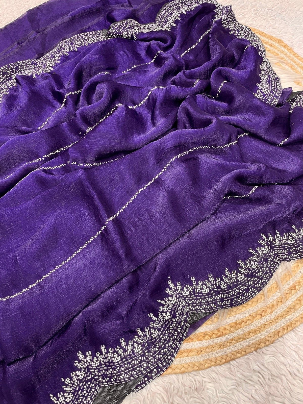 Premium Blooming Saree with Swarovski & Jarkhan Work